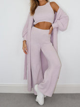 Load image into Gallery viewer, Women'S Solid Color Casual Lace Cardigan Wool Three-Piece Suit