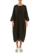 Load image into Gallery viewer, Pure Color High Waist Loose Linen Casual Dress