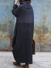 Load image into Gallery viewer, Fashion Solid Color Loose High Collar Dress