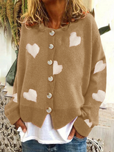 Load image into Gallery viewer, Women's Winter Long-sleeved Knitted Cardigan with Love Pattern