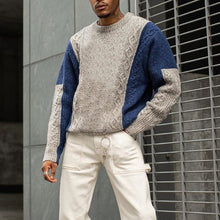 Load image into Gallery viewer, Men'S Contrast Stitching Twisted Casual Sweater