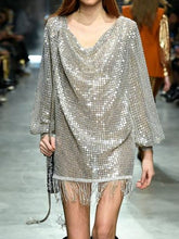 Load image into Gallery viewer, Fashion Sequined Long Sleeve Evening Dress