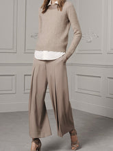 Load image into Gallery viewer, Fashion Small High Neck Knitted Solid Color Loose Two-piece Suit