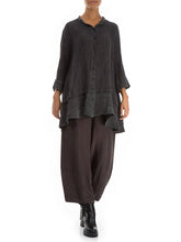 Load image into Gallery viewer, Retro Floral Pattern Crinkled Ash Long Sleeve Shirt