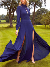 Load image into Gallery viewer, Fashion Solid Color Long Sleeve Hollow Elegant Dress