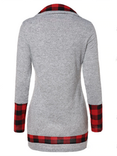 Load image into Gallery viewer, Fashion Casual Pile Collar Plaid Long Sleeve Top