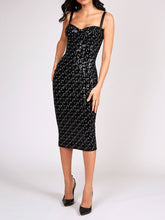 Load image into Gallery viewer, Sexy Suspenders Sequin Elegant Midi Dress