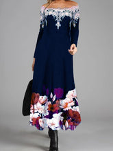 Load image into Gallery viewer, Lace Fashion and Elegant Embroidered One-neck Dress