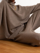 Load image into Gallery viewer, Fashion High Neck Long Sleeve Knitted Sweater Two-piece Suit