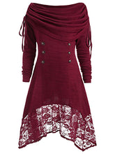 Load image into Gallery viewer, Solid Color Buttons Long Sleeve Dress