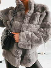 Load image into Gallery viewer, Stand-Up Collar Faux Coat
