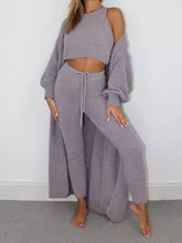 Load image into Gallery viewer, Women'S Solid Color Casual Lace Cardigan Wool Three-Piece Suit