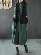 Load image into Gallery viewer, Fashion Solid Color High Neck Loose Dress