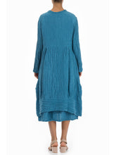 Load image into Gallery viewer, Simple Loose Long Marine Blue Silk Jacket