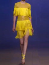 Load image into Gallery viewer, Fashion Round Neck Short Sleeve Tassel Midi Dress