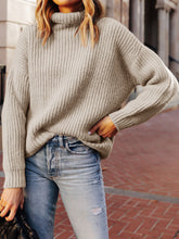 Load image into Gallery viewer, Fashion Casual Loose High Neck Long Sleeve Solid Color Sweater