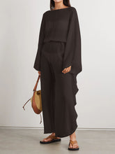 Load image into Gallery viewer, Round Neck Long Sleeve Open Back Casual Jumpsuit