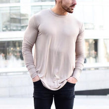 Load image into Gallery viewer, Slim-Fit Cotton Round Neck Street Long-Sleeved Men'S T-Shirt