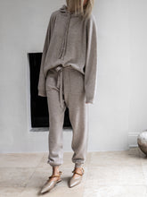 Load image into Gallery viewer, Casual Loose Hooded Long Sleeve Knitted Suit