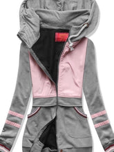 Load image into Gallery viewer, Warm Casual Zip Contrast Hoodie