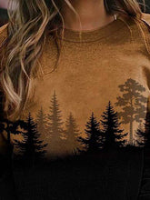 Load image into Gallery viewer, Forest Print Round Neck Long Sleeve Hoodies