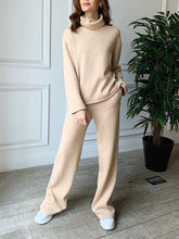 Load image into Gallery viewer, Pure Color High Collar Casual Two-piece Suit