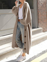 Load image into Gallery viewer, Loose Pure Color Long Cover-ups Button Jacket