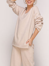Load image into Gallery viewer, Fashion Casual Round Neck Long Sleeve Knitted Two-Piece Suit