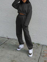 Load image into Gallery viewer, Casual Hooded Drawstring Sweatshirt Loose Two-piece Suit