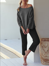 Load image into Gallery viewer, Off-shoulder Long-sleeved Solid Color Casual Suit