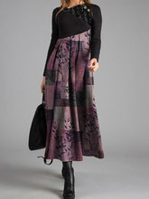 Load image into Gallery viewer, Fashion Casual Leaf Print V-neck Long Sleeve Dress