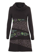 Load image into Gallery viewer, Heaps Collar Irregular Print Midi Dress