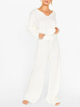 Load image into Gallery viewer, Fashion V-Neck Lapel Long Sleeve Knit Suit