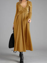 Load image into Gallery viewer, Casual Fashion Long Sleeve Deep V-neck Dress