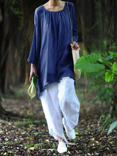 Load image into Gallery viewer, Rural Leisure Cotton And Linen Women'S Two-Piece Suit