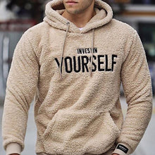 Load image into Gallery viewer, Pure Color Casual Letter Print Plush Long-Sleeved Hoodie