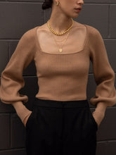 Load image into Gallery viewer, Casual Long Sleeve Square Neck Sweater