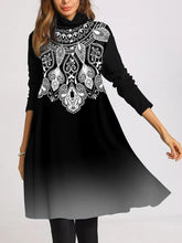 Load image into Gallery viewer, Elegant Retro High Neck Long Sleeve Dress