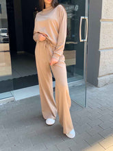 Load image into Gallery viewer, Women's Long Sleeve Top High Waist Casual Two Piece Suits