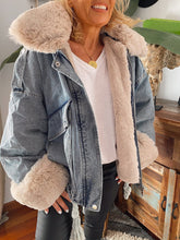 Load image into Gallery viewer, Autumn Winter Lapel Fleece on Cuffs Denim Jacket