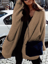 Load image into Gallery viewer, Solid Color Comfortable Knitted Pocket Coat