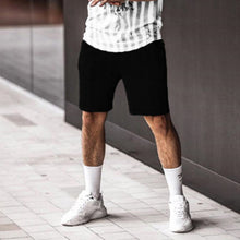 Load image into Gallery viewer, Fashion Black Gradient Striped Short Sleeve Shorts Men Suit