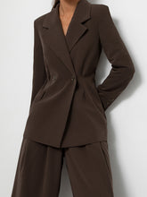 Load image into Gallery viewer, Pleated Wide-Leg Pants Blazer Suit