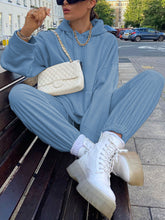 Load image into Gallery viewer, Fashion Solid Color Long Sleeve Sports Two-piece Suit