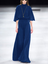 Load image into Gallery viewer, 达不到供应链要求,产品下架High-neck Mid-sleeve Loose Top and High-waist Trousers Suit