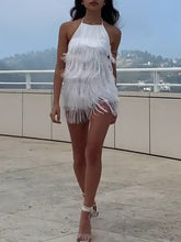Load image into Gallery viewer, Sexy Casual Halterneck Fringed Mini Dress