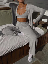 Load image into Gallery viewer, Three-Piece Casual And Comfortable Solid Color Knitted Cardigan