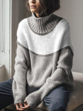 Load image into Gallery viewer, Fashion High Neck Color Block Loose Sweater