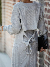 Load image into Gallery viewer, Elegant V-Neck Tie Design Women'S Knitted Suit