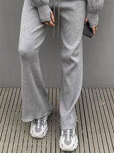 Load image into Gallery viewer, High Neck Lantern Sleeve Knit Two-piece Suit with Pockets